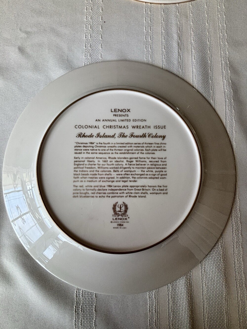 Lot of 3 Lenox Colonial Christmas Wreath Plates 1982 1983 1984 Boxes Pamphlets - Picture 7 of 16